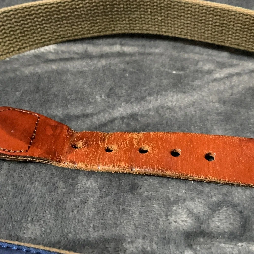 World Wide Sportsman Belt Mens 34 Ribbon Navy Blue Bonefish Leather Man Ltd EUC